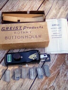 Vintage Griest Rotary Buttonholer Singer Low Shank Box Templates